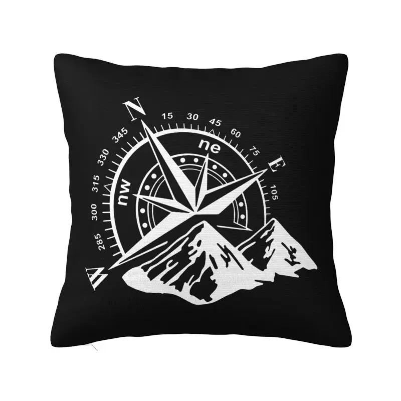 Navigate Mountain Adventure Compass Pillow Case Decoration Nordic Cushions for Sofa Square Pillowcase