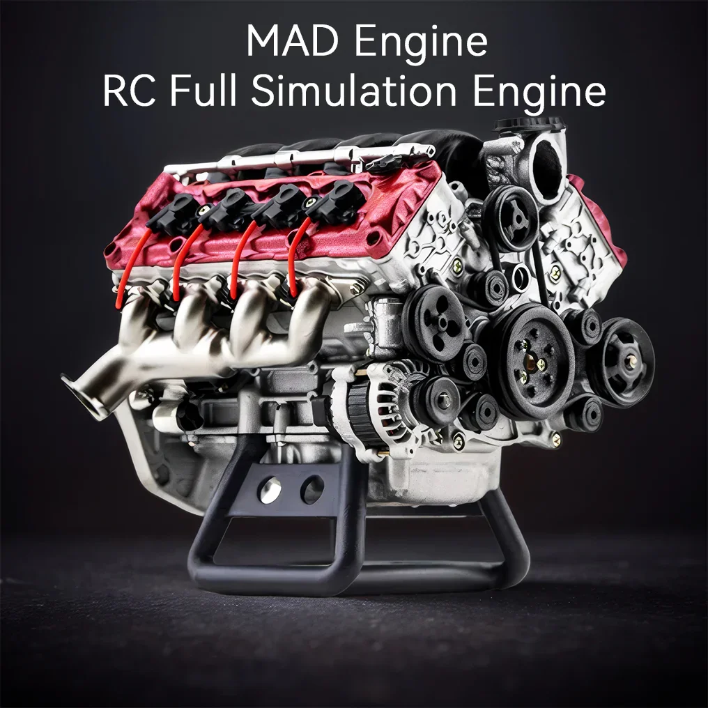 

MAD V8 Engine Internal Combustion Model Assembly Kit RC Full Simulation Engine Suitable for RC Car