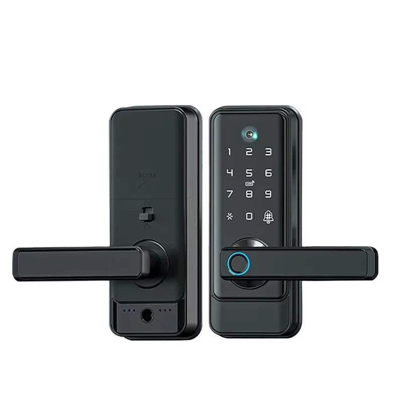 Smart Door Lock Fingerprint Recognition TTLock APP Compatible Cerradura Inteligente Handle Design for Home Office Apartment Secu