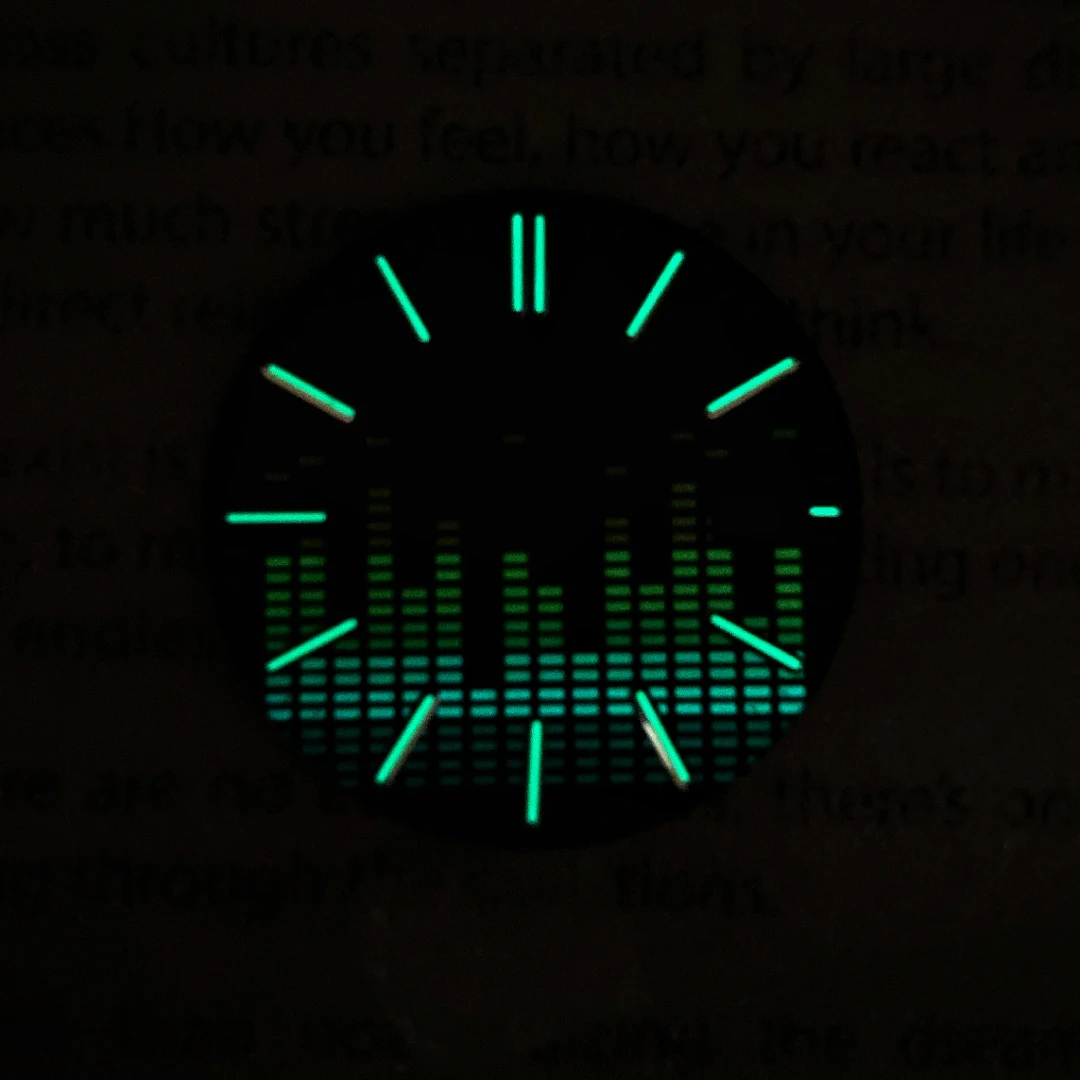 31.8 مللي متر الهراء الملمس رمز الموسيقى ساعة الطلب وزارة الدفاع نافذة التاريخ لا شعار صالح ل رويال البلوط سايكو NH35 حركة Lume ساعة ملحق