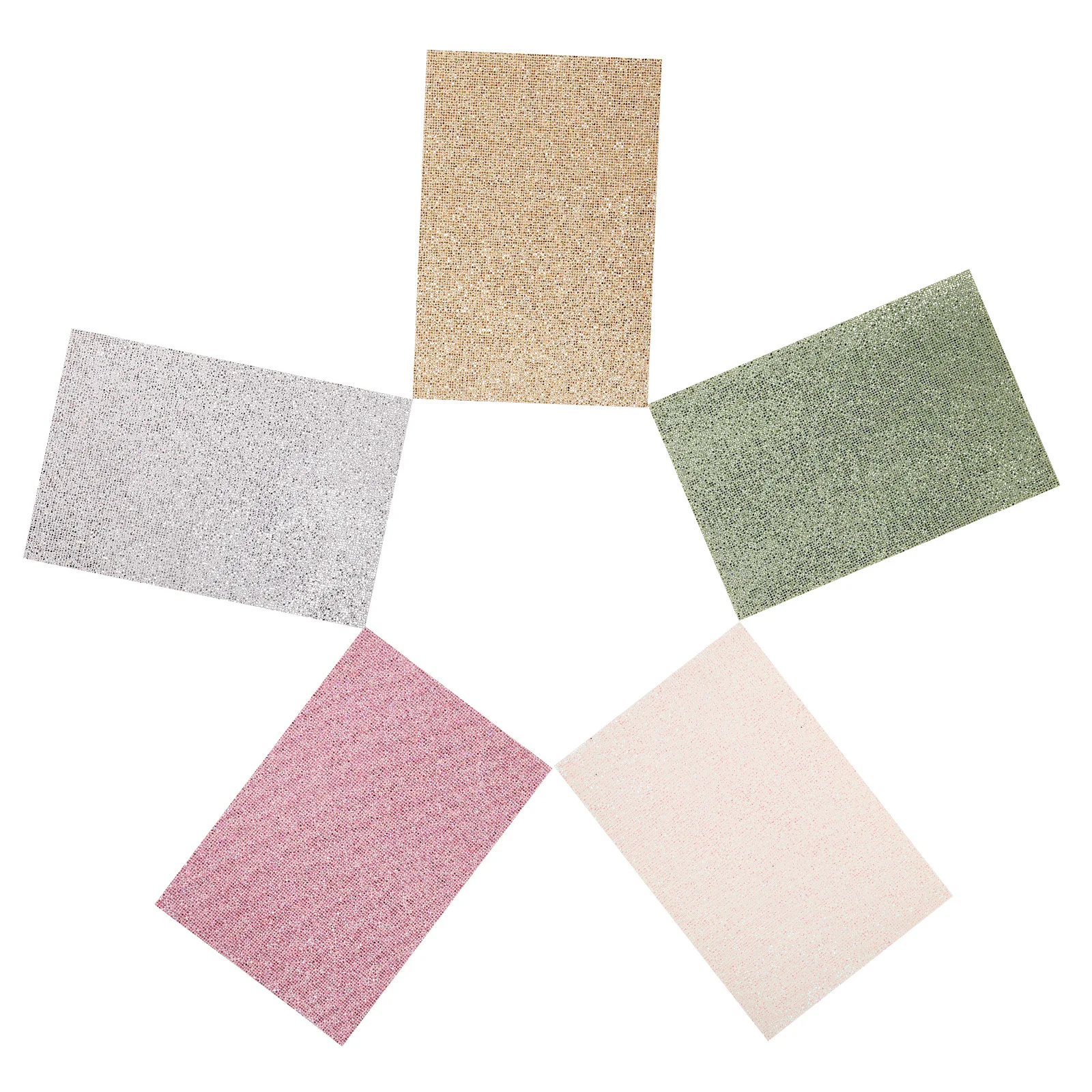 

5 Sheets Glitter PU Sheets Soft Smooth Faux for DIY Jewelry Handbags Hats Accessories Glitter Craft Material