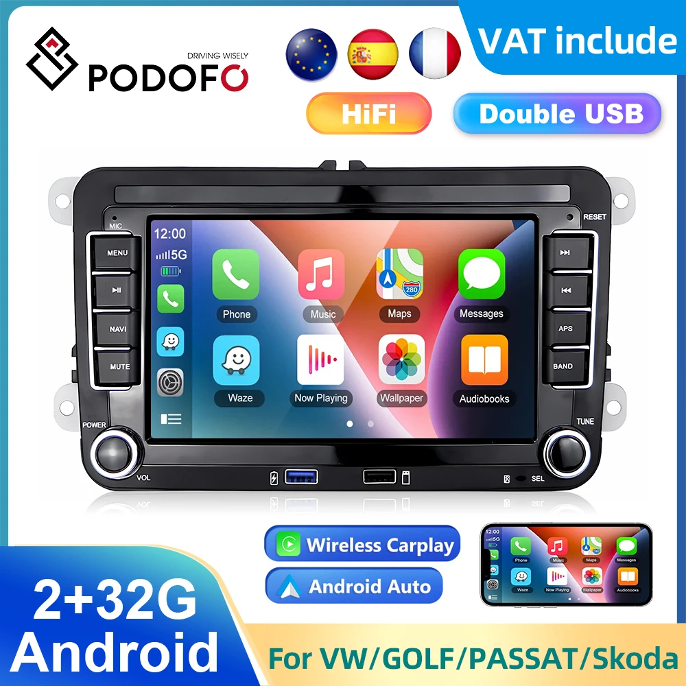 Podofo Android Car Radio 7