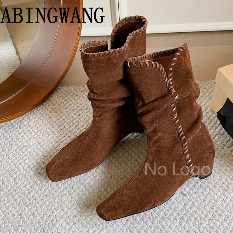 Spring Autumn New Suede Pointed Toe High Heel Ankle Boots for Women Sexy Fashion Ladies Dress Ankle Boots For Women