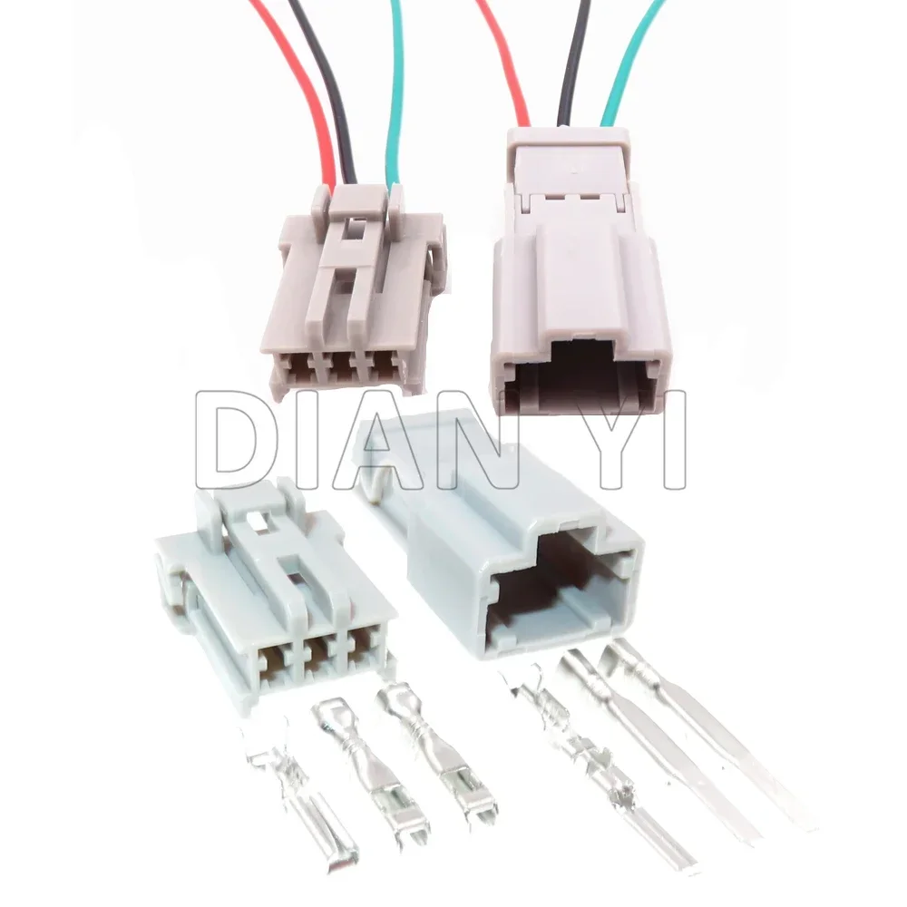 1 Set 3 Way Car Wiring Terminal Sockets AC Assembly Auto Backlight Plastic Housing Connector With Cables 6098-0242 6098-0241
