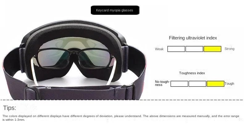 Gogle narciarskie Dwuwarstwowe okulary przeciwmgielne dla mężczyzn i kobiet z pojedynczą i podwójną deską Gogle śnieżne Sub Card Okulary dla krótkowzroczności