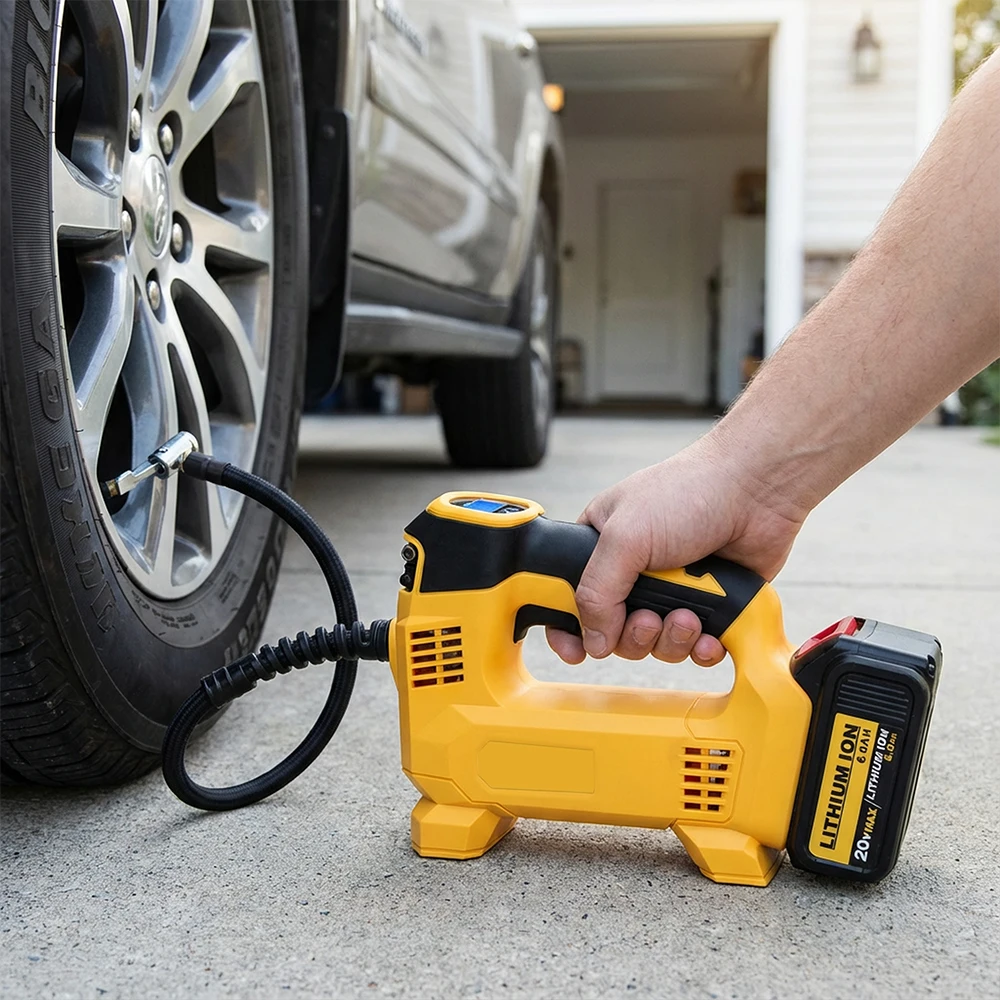 Inflador de Neumáticos Eléctrico Podofo, Compresor de Aire Portátil de 150 PSI, Bomba de Neumáticos para Automóvil con Manómetro Digital para Automóvil, Camioneta, Bomba Inflable
