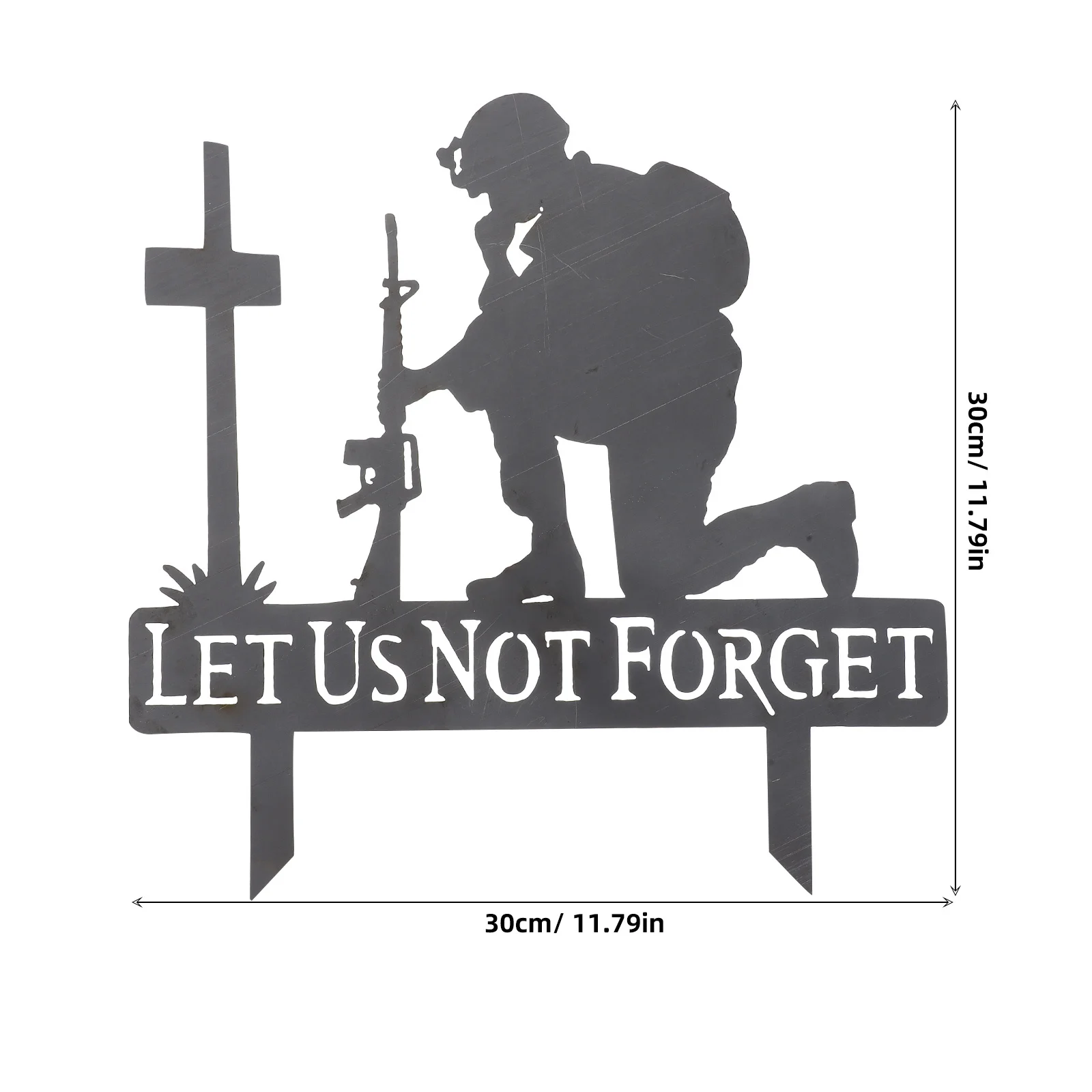 زخرفة جندية معدنية في الهواء الطلق يوم تذكاري ساحة حصة حديقة زخرفة المحاربين القدامىين القبر علامة ديكور الحديقة #2