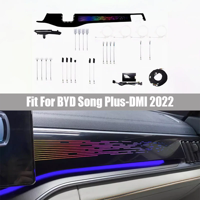 31 Colors Streamer Trim Plate Atmosphere Lights Retrofitting Suitable for BYD Song Plus-DMI 2022 Modified Car Atmosphere Lights