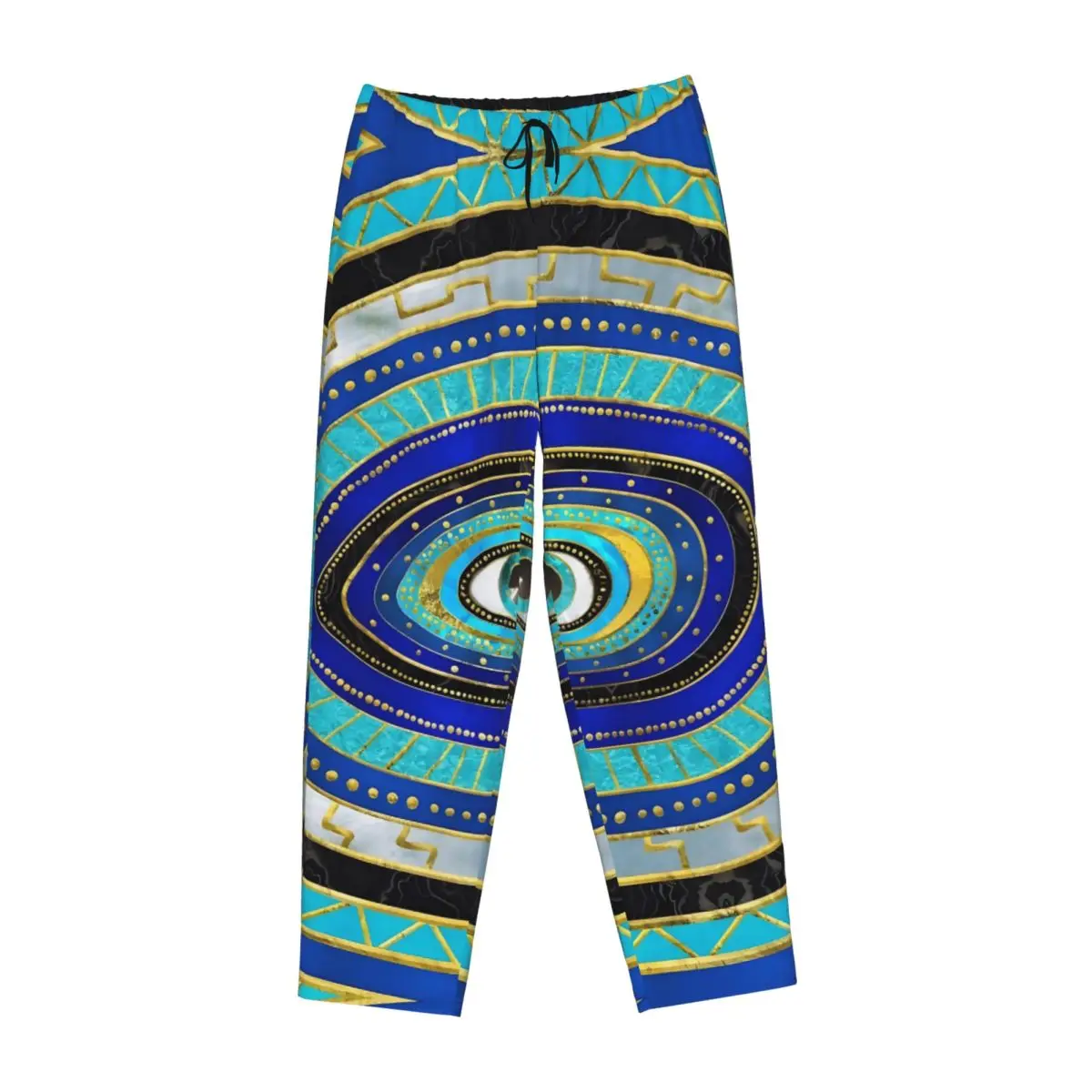 Damskie spodnie do spania z motywem Nazar, ochrona przed złością, amulet, elastyczne, z kieszeniami.