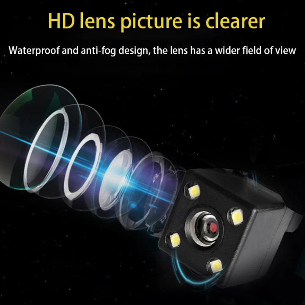 Car Rear View Camera LED Night Vision Reversing Auto Parking Monitor CCD Waterproof 170° HD Video Support Monitor Auto Tools