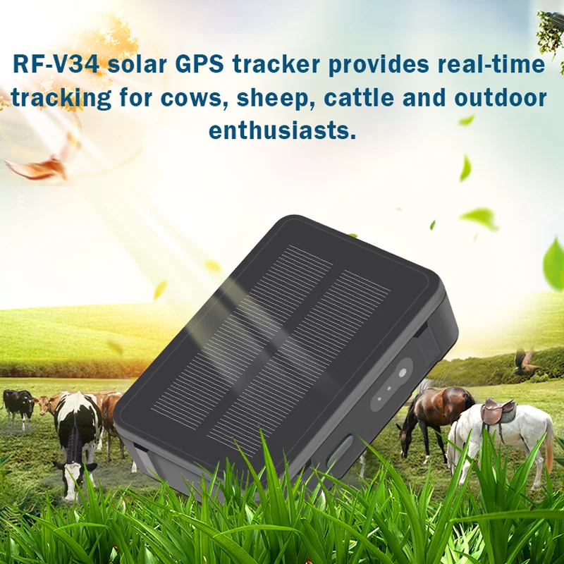 

2G Solar GPS Tracker Cow Sheep Cattle Horse Pets Tracking Device Smart Locator Waterproof Monitoring Anti-remove SOS Alarm
