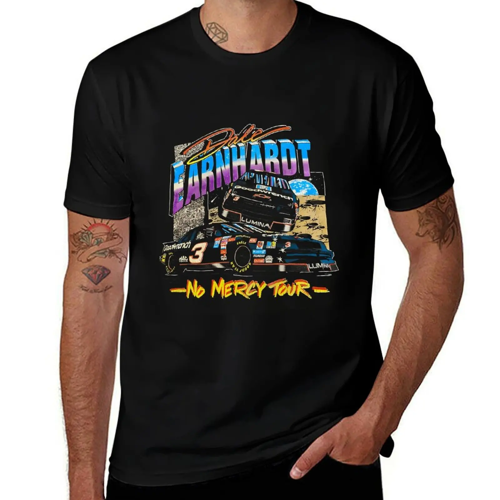 Dale Earnhardt No Mercy Tour Vintage T-Shirt All Match Print Short Sleeve Top T-Shirt