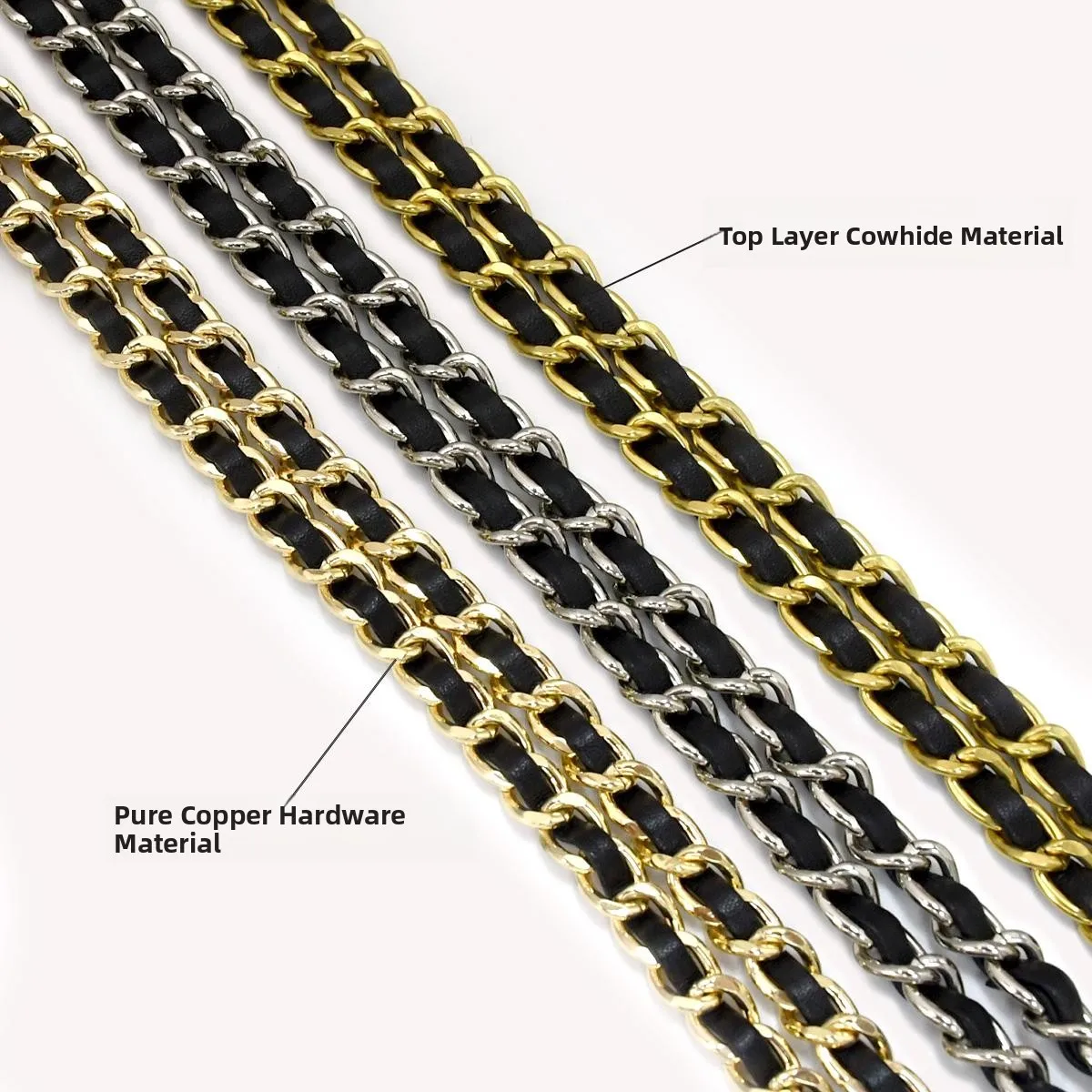 حزام كتف على شكل سلسلة من شانيل WOC، ملحقات معدنية بديلة لمحفظة حقيبة كروس وحزام تعديل