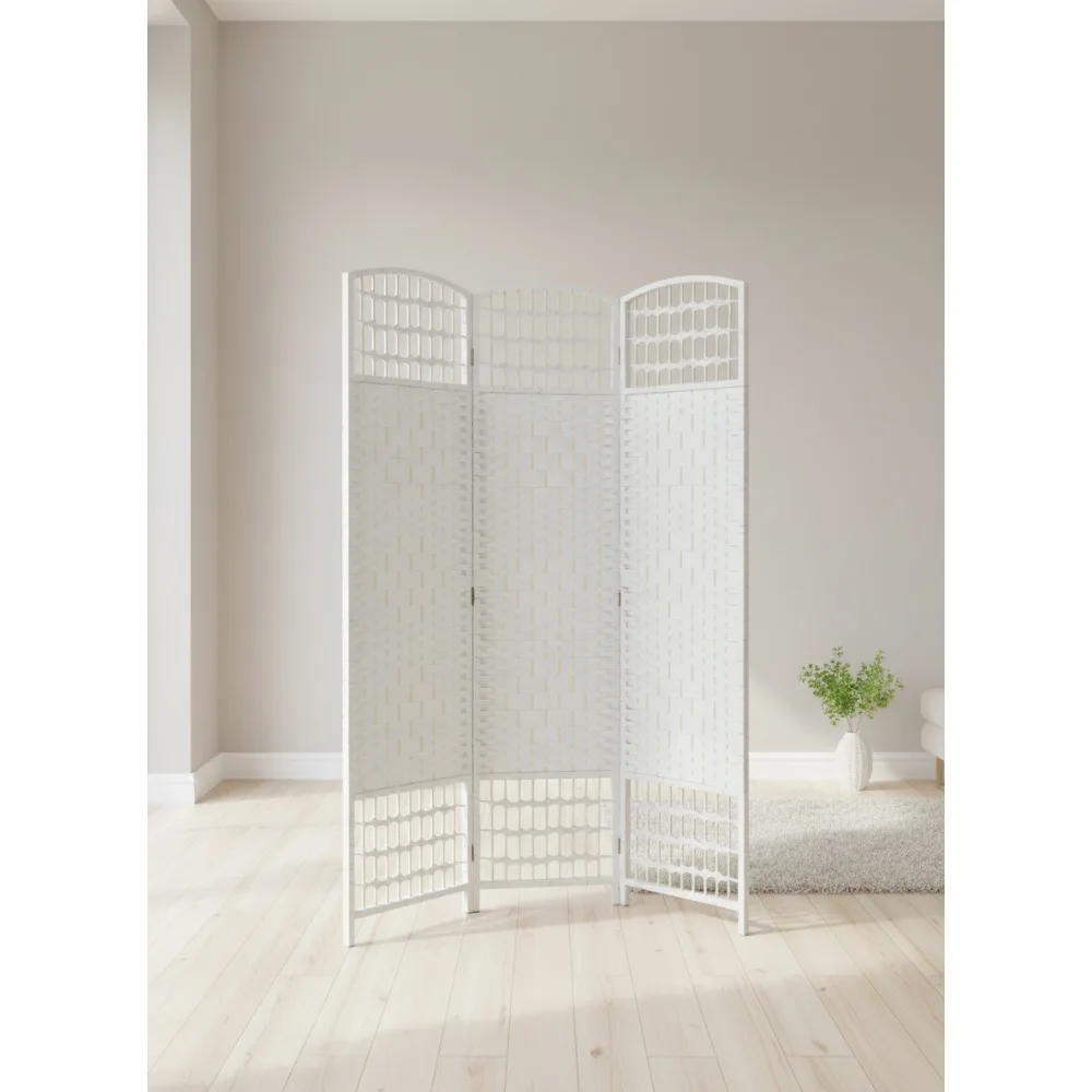 

3 Panel Room Divider Folding Privacy Screen 5.6' Wave Fiber Partition Wall for Home Office Bedroom