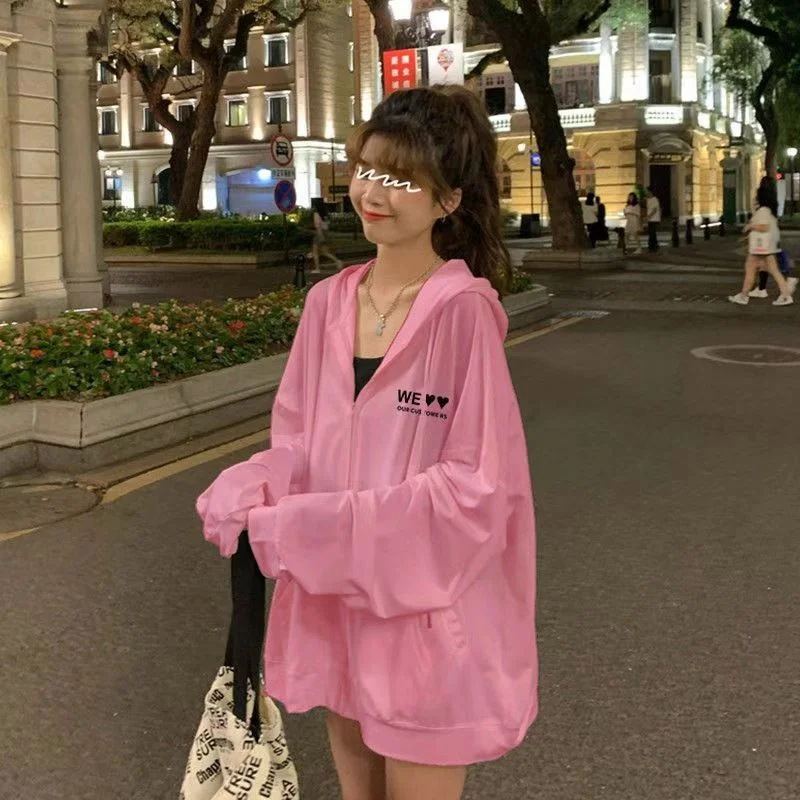 

Cardigan Hoodie Coat Female Latest Fashion Loose Student Explosion Autumn And Winter Everything With Pink Zipper Hhoodie To Wear