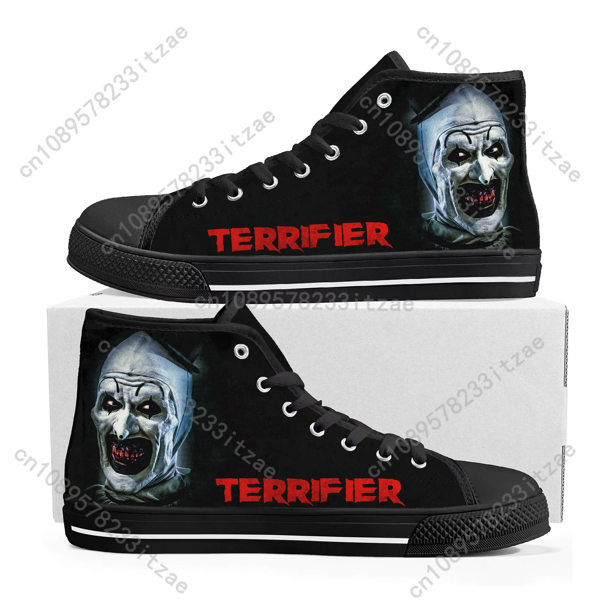 Terrifier Clown halloween shoes High Top Sneakers Mens Womens Teenager High Quality Canvas Sneaker Casual Shoe Customize Shoes