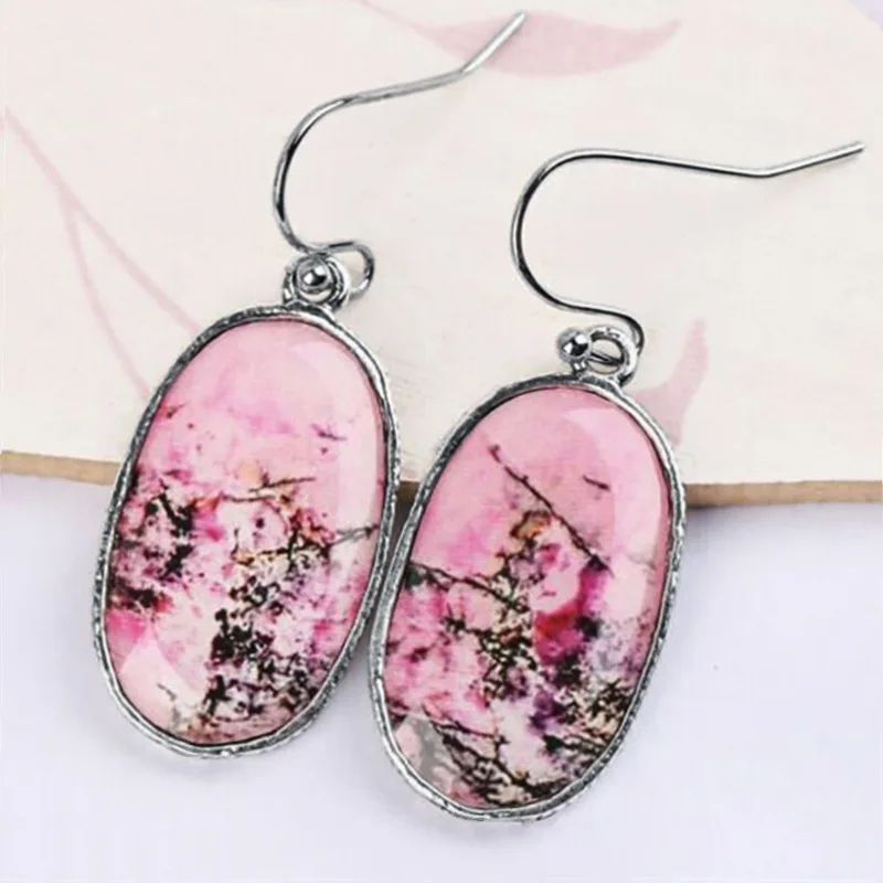 2026 New Pink Simulated Texture Lady Earrings with European and American Design, Personalized Stickers, Alloy Accessories