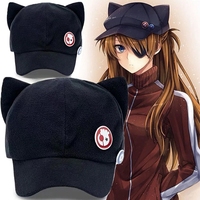 Shikinami Asuka Rangure Cat Ear EVA Hat Girls Cute Cap Anime Baseball Caps Cosplay Langley Soryu Accessories Party