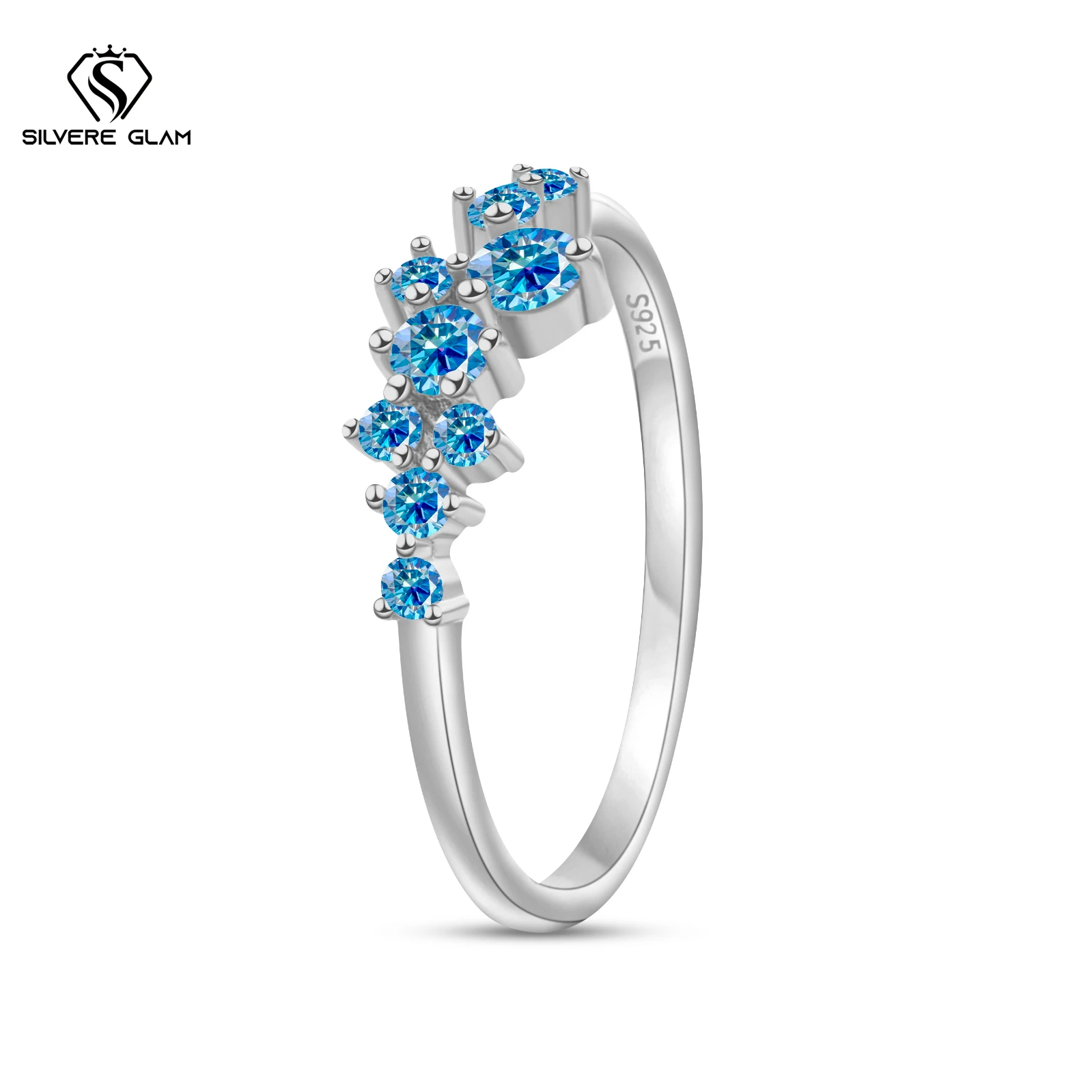 0.3CT D Color Moissanite Star ring 925 sterling silver ring Classic fashion ring for women weddings parties Fine jewelry gifts