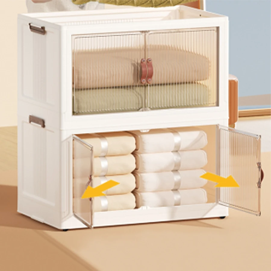 

Foldable 2-Tier Storage Box, Space-Saving Organizer for Home, Bedroom & Closet