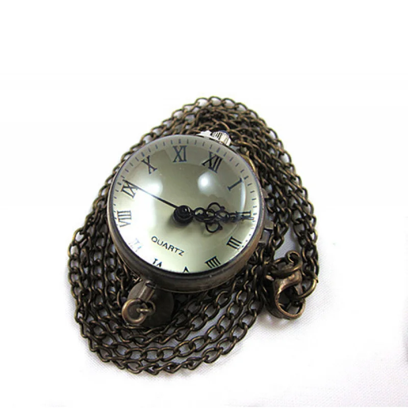 HB0009Korean style Brown Vintage Necklace Court Pocket Watch European and American Nostalgic Ornament ItemslChai