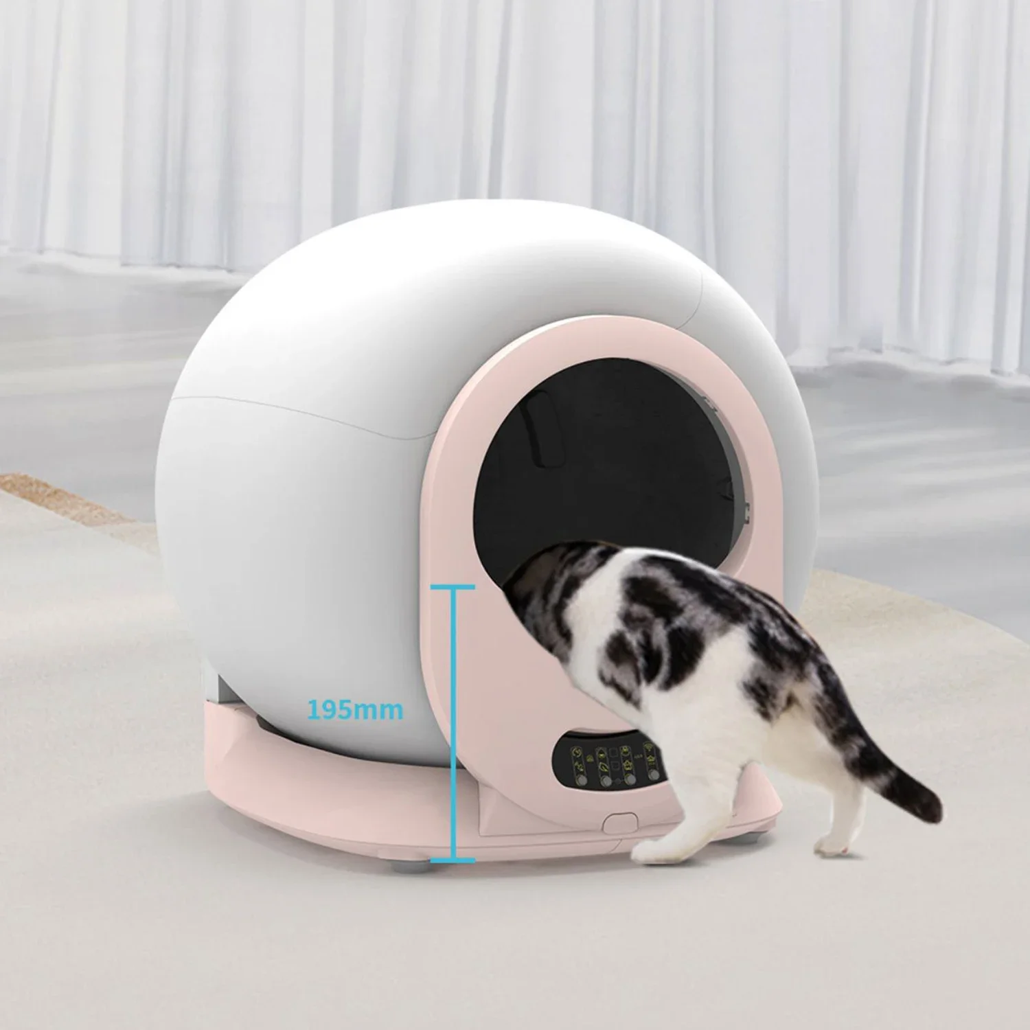 2023 new arrival tuya app control 65l saving space pink cute color intelligent automatic smart cat box