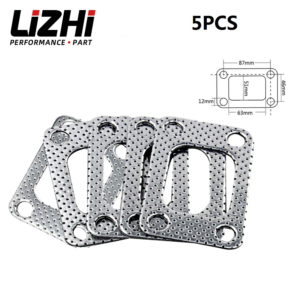 LIZHI RACING - (5PCS/LOTS) T3 ALUMINUM TURBO CHARGER INLET MANIFOLD FLANGE DOWN PIPE GASKET LZ4951