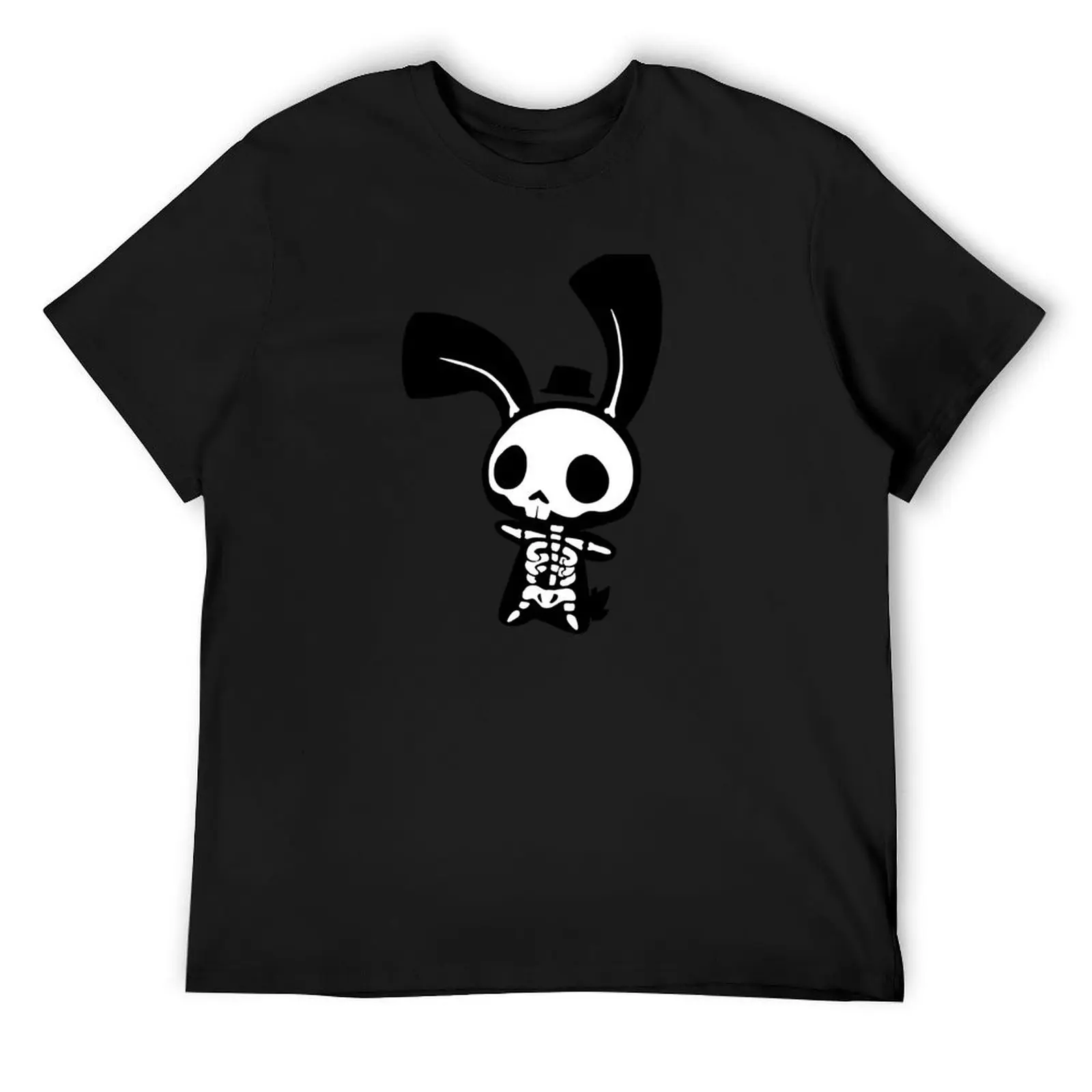 

Футболка Chui Bunny's Skeleton в крошечном цилиндре, футболка большого размера, мужская футболка с рисунком черного цвета по индивидуальному заказу