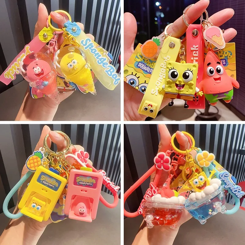 

Kawaii SpongeBob SquarePants Star Projection Camera Pendant Cute Sandy Drifting Bottle Keychain