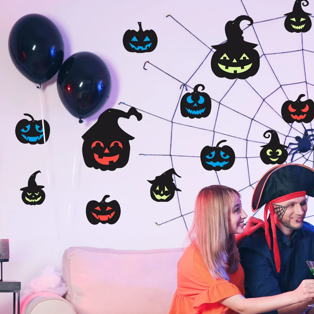 

1Set Halloween Pumpkin Wall Sticker Glowing Decals Glow in Dark Fluorescent Horror Decal Spooky Party Decoration