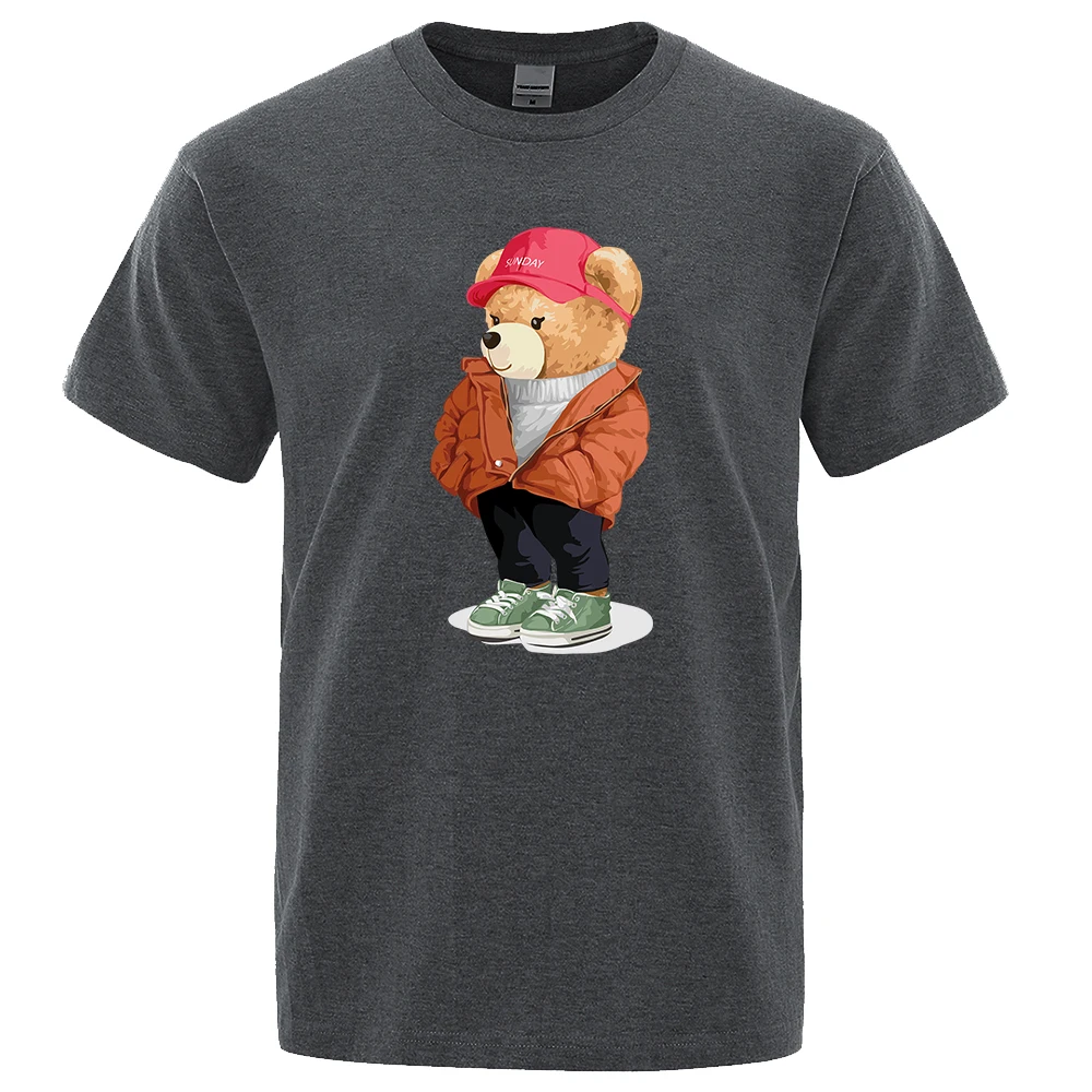 Street Fashion Ted bear'S Clothing Tops Man Casual Tee Clothes T-Shirts Casual Summer T-Shirt Sweat Cotton Loose Male T Shirt