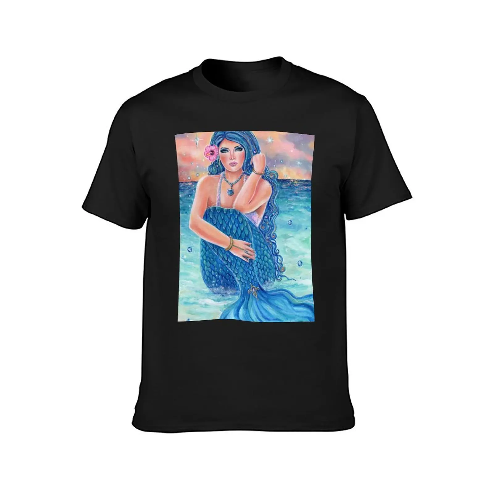 Melesandria tropical mermaid art by Renee L Lavoie T-Shirt customs design your own plain sublime men t shirt