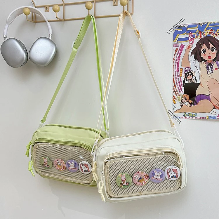 Fashionable Student Universal Single Shoulder Slant Cross Bag Small Snack Quantity Anime Secondary Bubble Transparent Badge P...