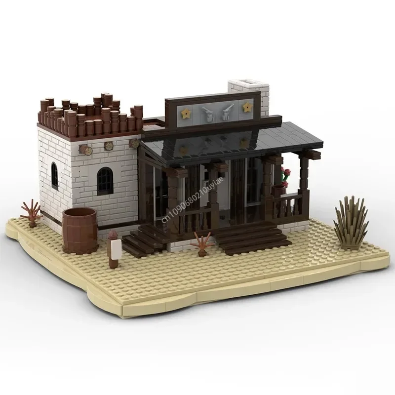 

Moc Modular Western Sheriff's Lock-Up Architecture Model Building Blocks Diy Creative Assembly Educational Bricks Toys Kids Gift