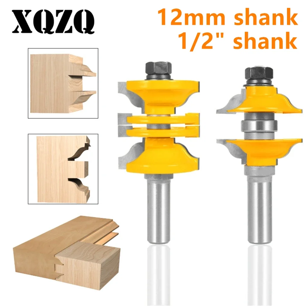 

12mm 12.7mm Shank 2PCS Door Cutter Series Router Bit Carbide Cutter Woodworking Milling Cutters for Wood Tools