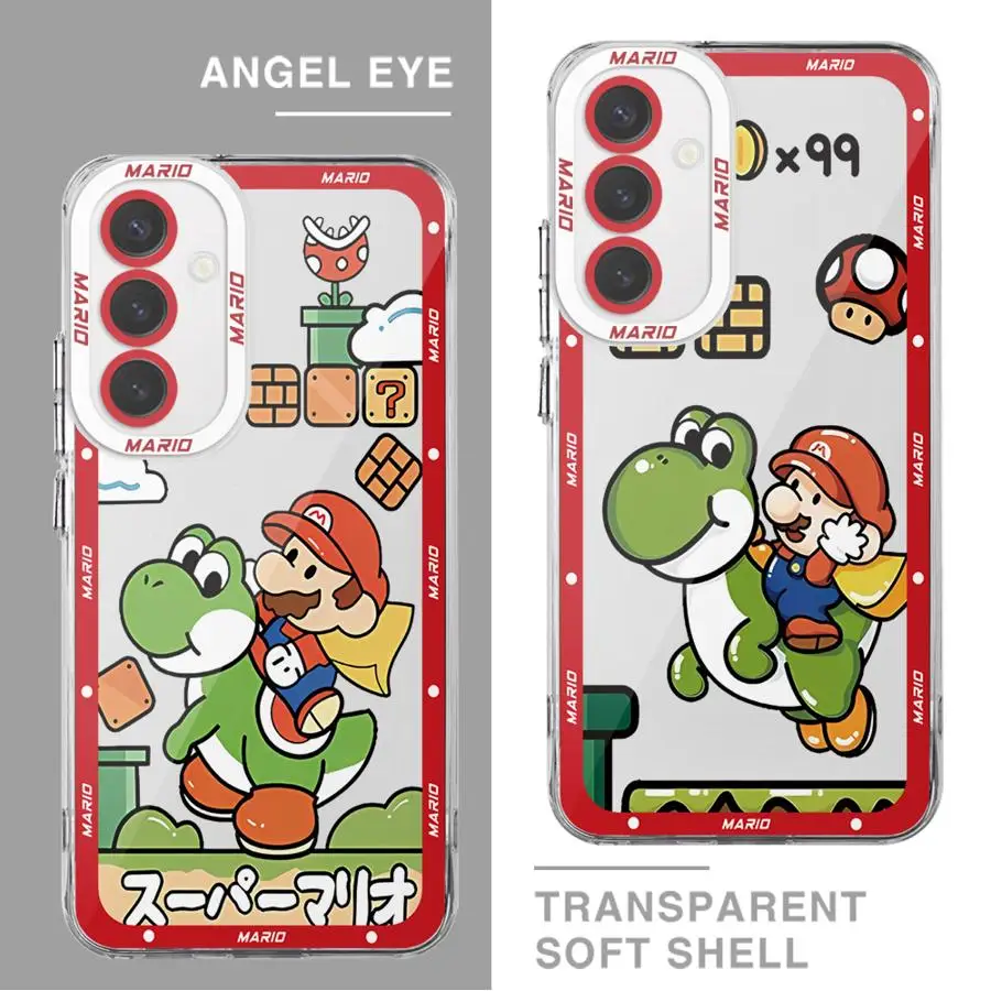 Cute Supers M-Marios Cartoon Clear Soft Case for Samsung Galaxy A35 A55A53 A54 A73 A34 A33 A25 A24 A13 A14 A15 Phone Cover