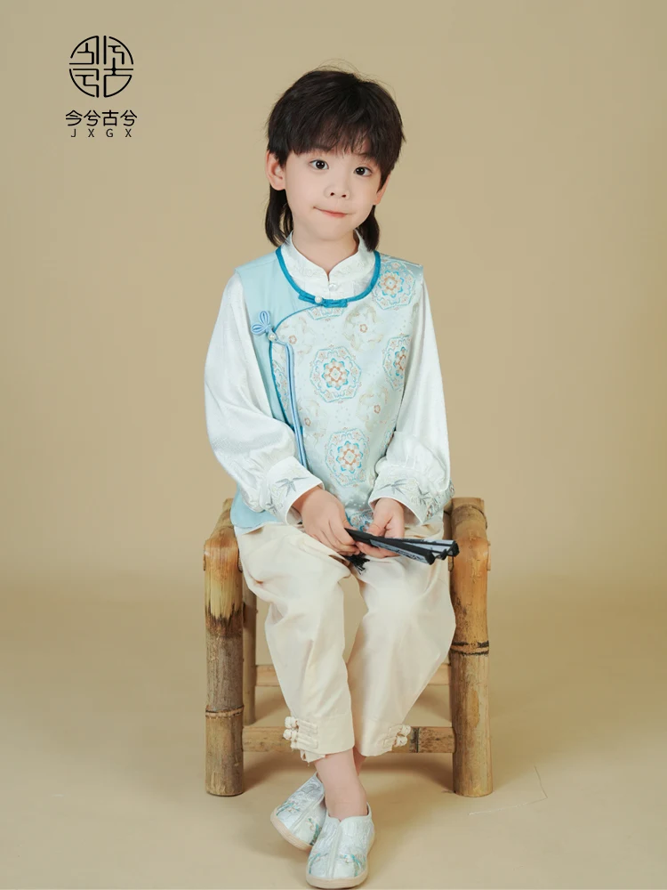 بدلة هانفو تانغ للأطفال ، ملابس تانغ للأولاد الصغار ، طراز صيني جديد ، خريف ، جديد
