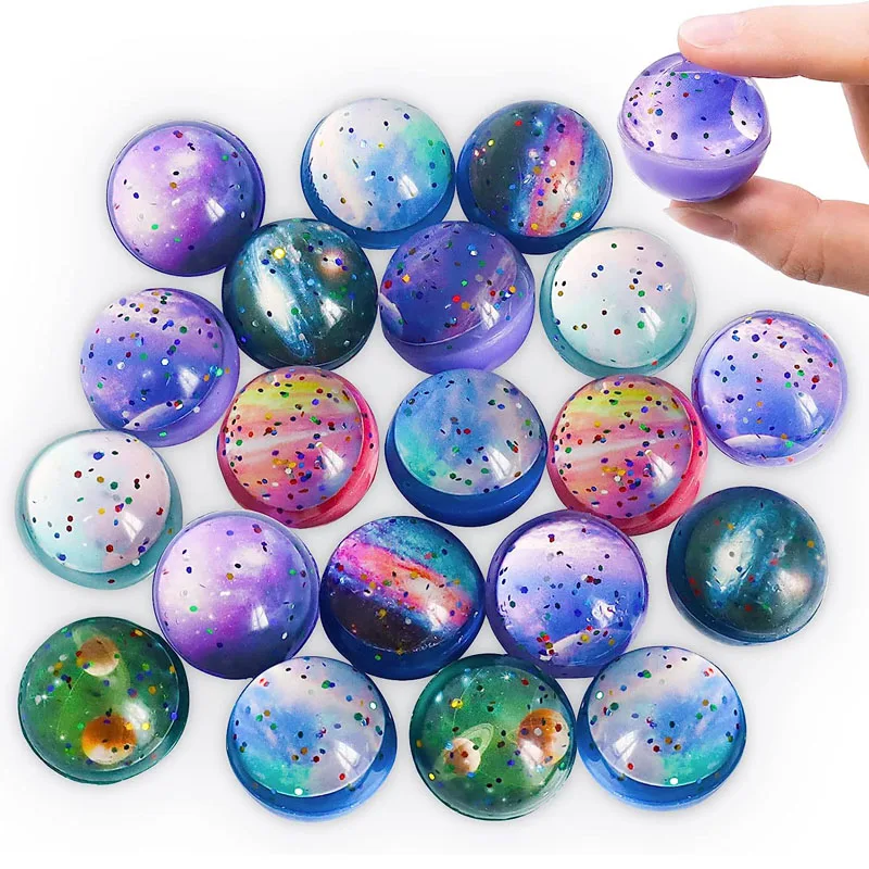 6PCS Rubber Bouncy Balls 30MM Balle Rebondissante Space Solar System Planet Theme Party Favors Prizes Birthday Gift Bag Filling