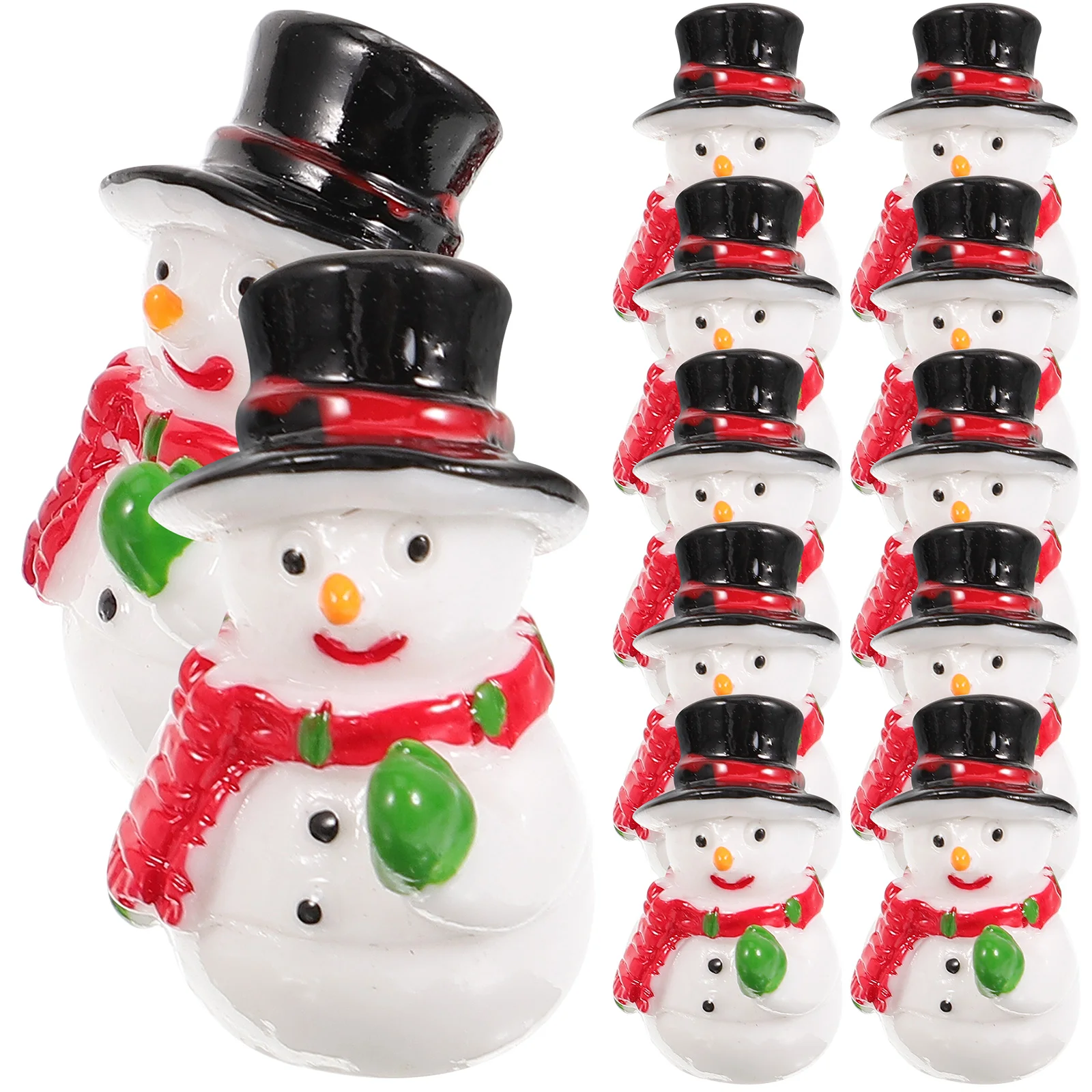 

20 Pcs Miniature Snowman Resin naments for DIY Christmas Decorations Figurines Crafts Party Favors Supplies Xmas Gifts