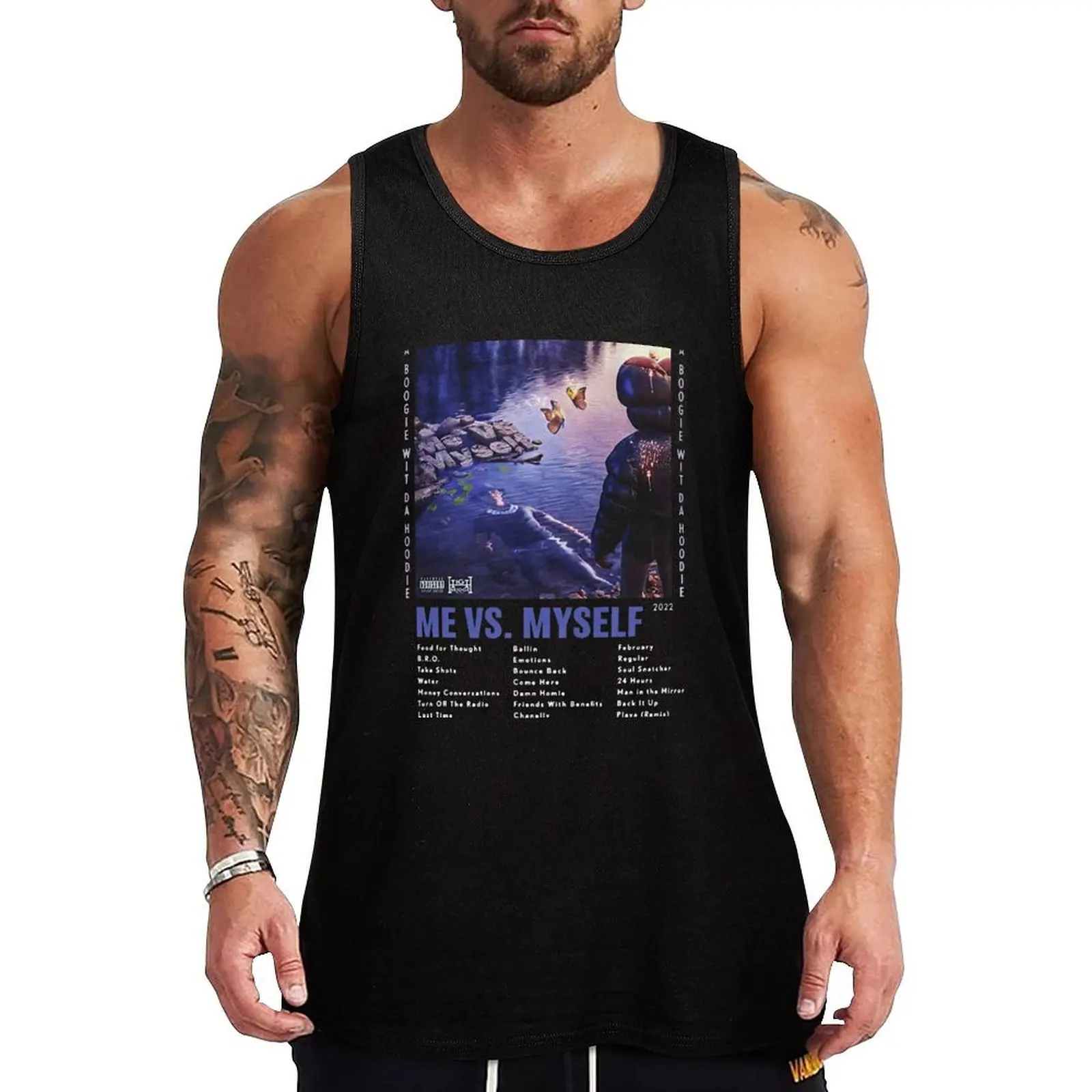 A Boogie Wit Da Hoodie Me Vs Myself Tank Top Fashion Graphic Tank Top Trendy Print Sleeveless Shirt