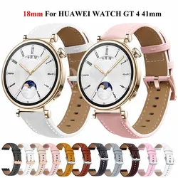 Leather Smart Watch Strap For HUAWEI WATCH GT 5 GT 4 41mm/Garmin Venu 3S/2S Wristbands Rose Gold Buckle 18mm Bracelet Wristband