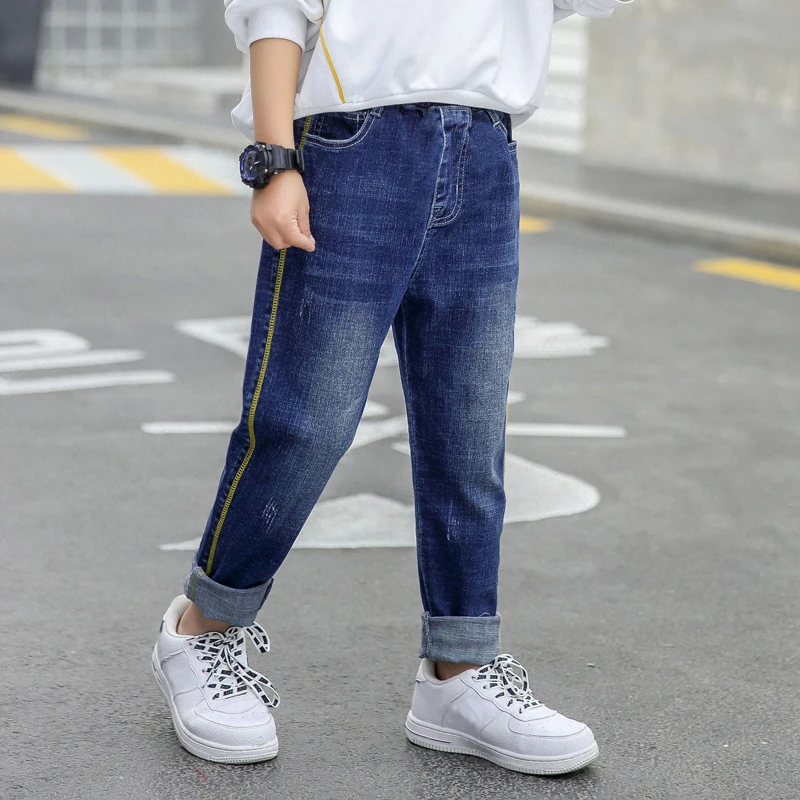 IENENS Boys Trousers Skinny Jeans Elastic Waist Pants 4-13 Years Kids Boys Denim Clothing Children Casual Wear Fashion Bottoms