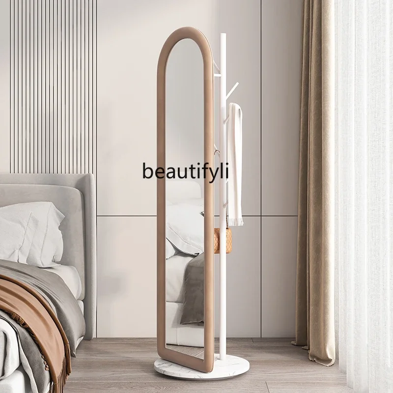 

Cream Wind Floor Rotating Full-Length Mirror Coat Rack Integrated Multifunctional Dressing Mirror Clothes Rack