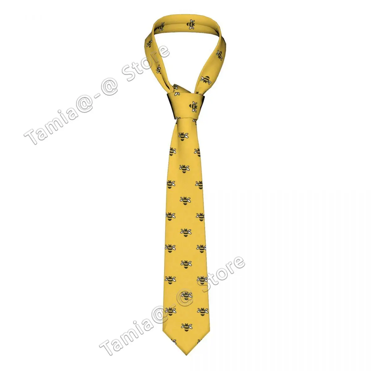 

Bee Yellow Cartoon Neckties Unisex Silk Polyester 8 cm Wide Neck Ties for Mens Accessories Cravat Cosplay Props