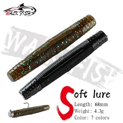 WALK FISH Stick Worm 4.3g 68mm 10pcs Ned Rig Soft TPR Floating Bait Soft Fishing Lure Bass Carp Bait Finesse Artificial Lures