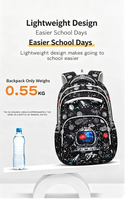 3‑Pcs Backpack Set School Bag + Lunch Bag & Pencil Case  Large Lightweight Bookbag for Boys Girls Elementary Mochilas