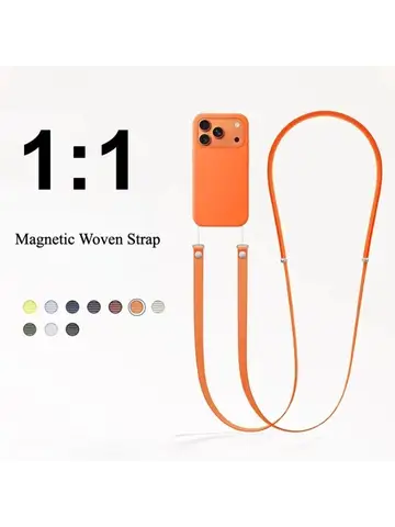 High End Official Magnetic Woven Strap for Orginal Iphone 17 Pro Max 17 Air Phone Crossbody Lanyard Anti-loss Apple Strap