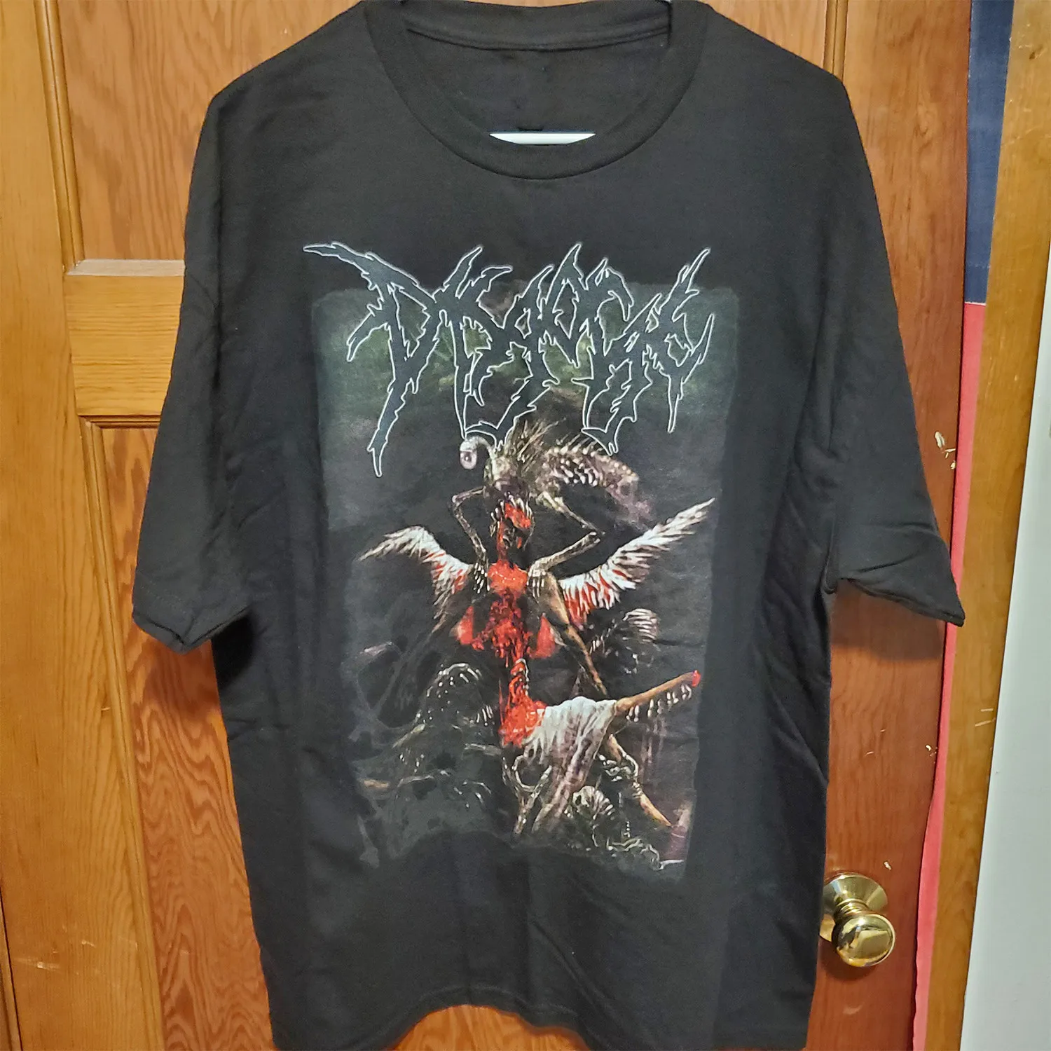 Черная футболка Disgorge Band из хлопка унисекс S234XL Music 10D931