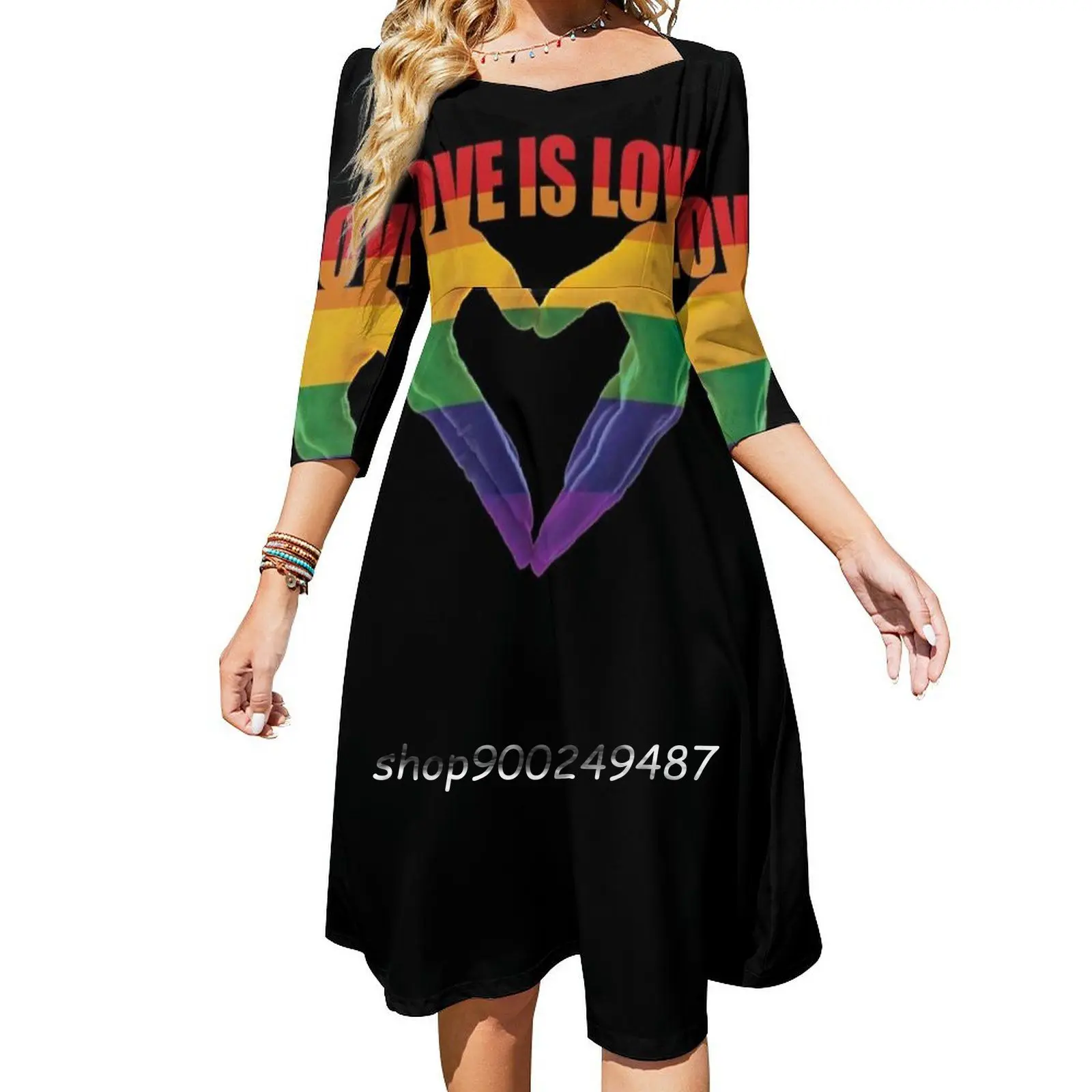 Love Is Love – t-shirt arc-en-ciel, ample, avec nœud en cœur, à la mode, Design, grande taille, cadeau, juin Is