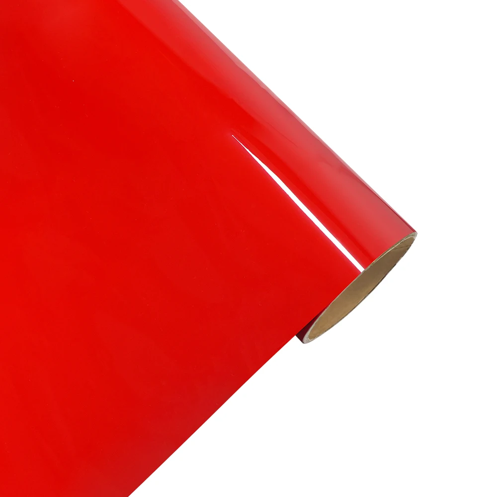 Adesivo per auto Rosso lucido Adesivo per auto Involucro in vinile PET Pellicola per cambio colore Pellicola per avvolgimento senza bolle Accessori per auto Interni Esterni
